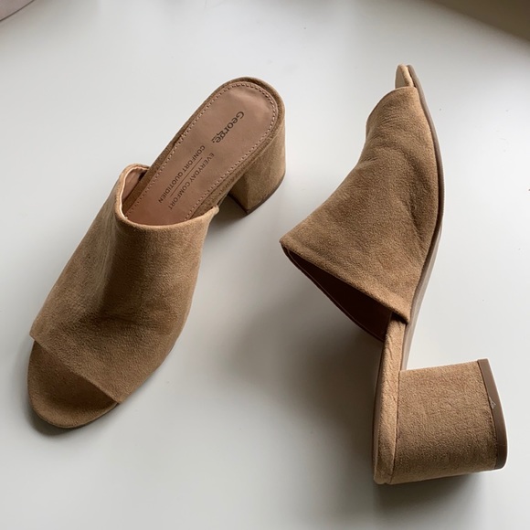 Shoes - ⭐️SOLD⭐️Tan suede mule heels